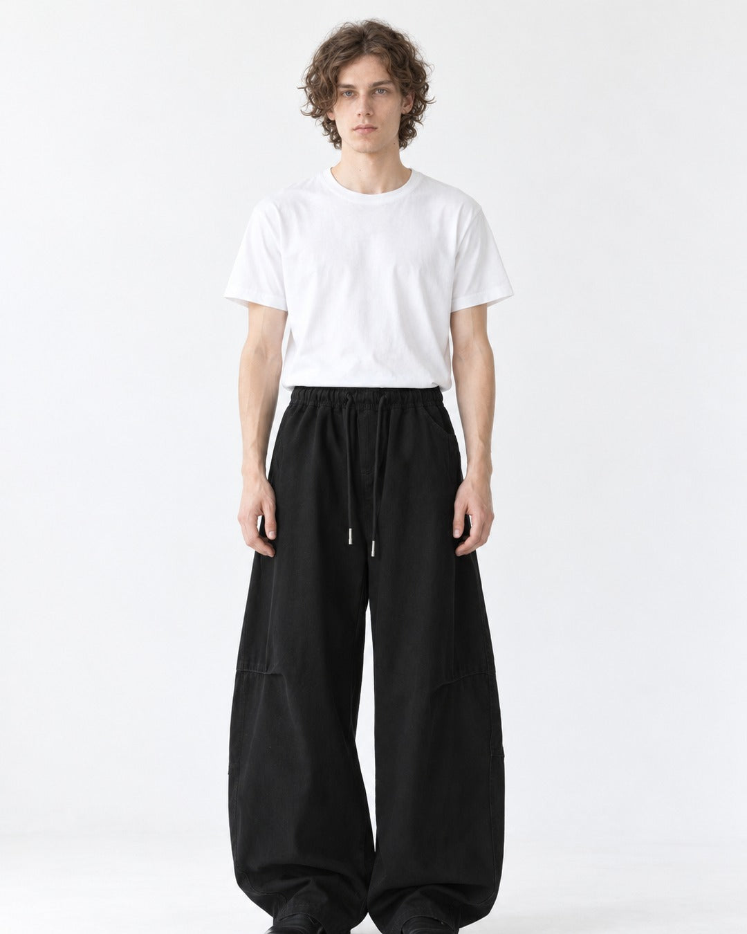 Drawcord Balloon-Leg Cargo Pants