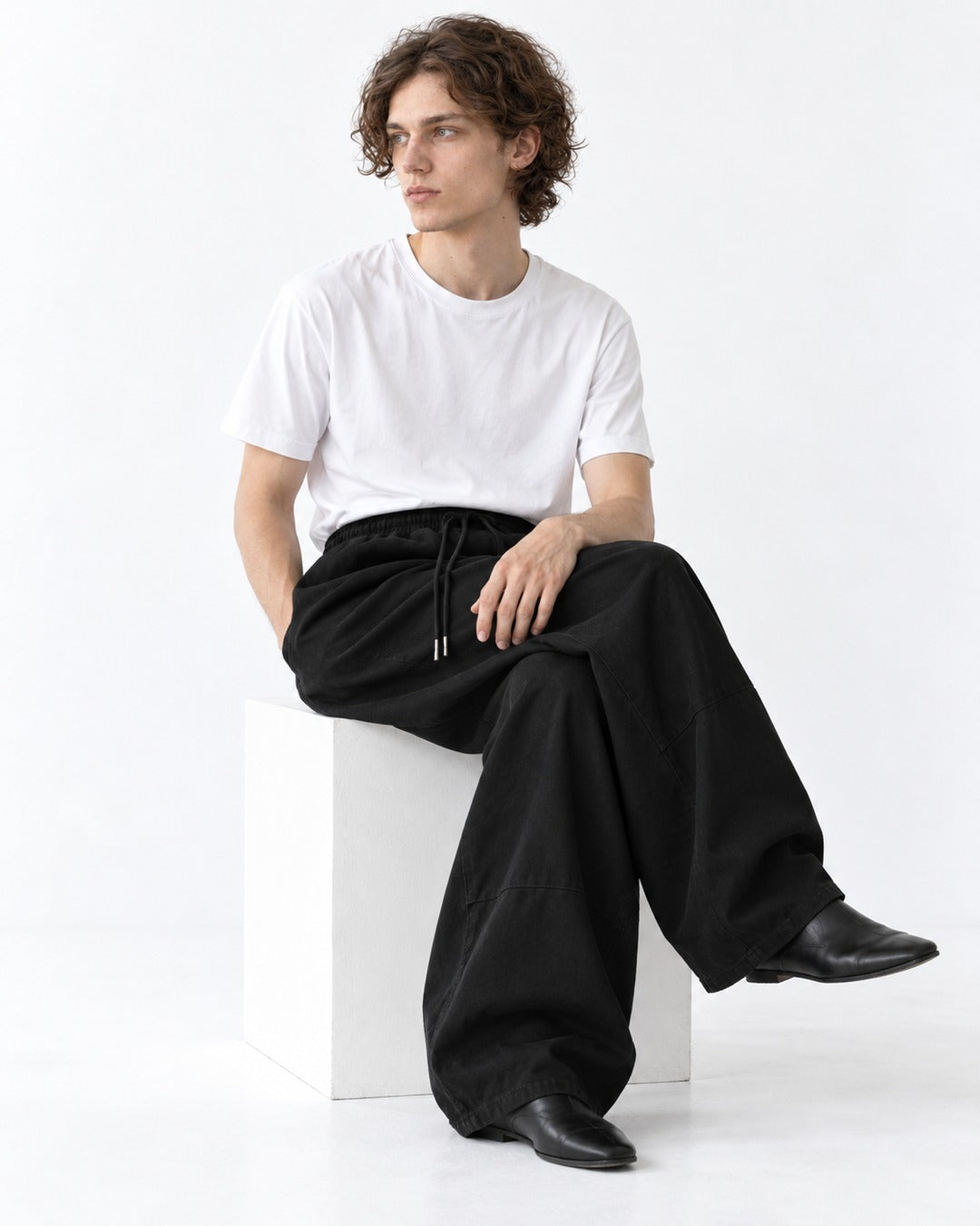 Drawcord Balloon-Leg Cargo Pants