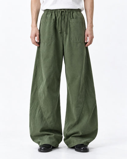 Drawcord Balloon-Leg Cargo Pants