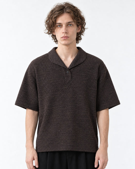 Notch-Collar Knit Polo