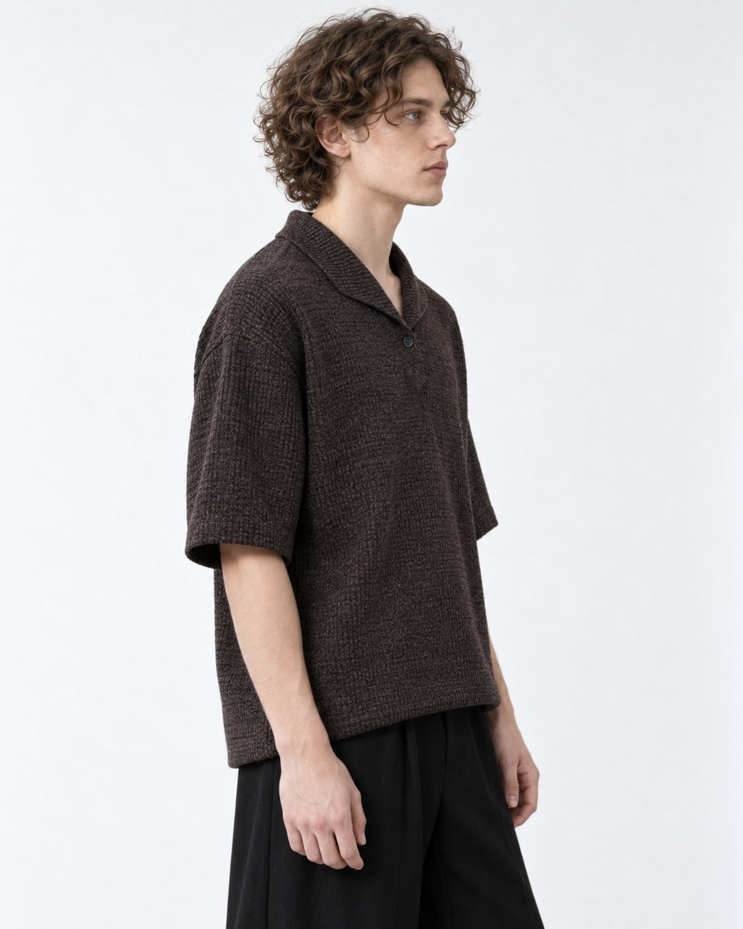 Notch-Collar Knit Polo