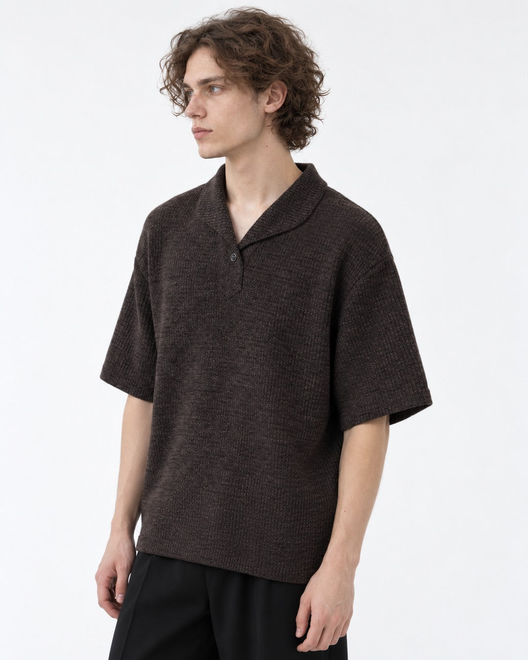Notch-Collar Knit Polo