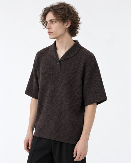 Notch-Collar Knit Polo