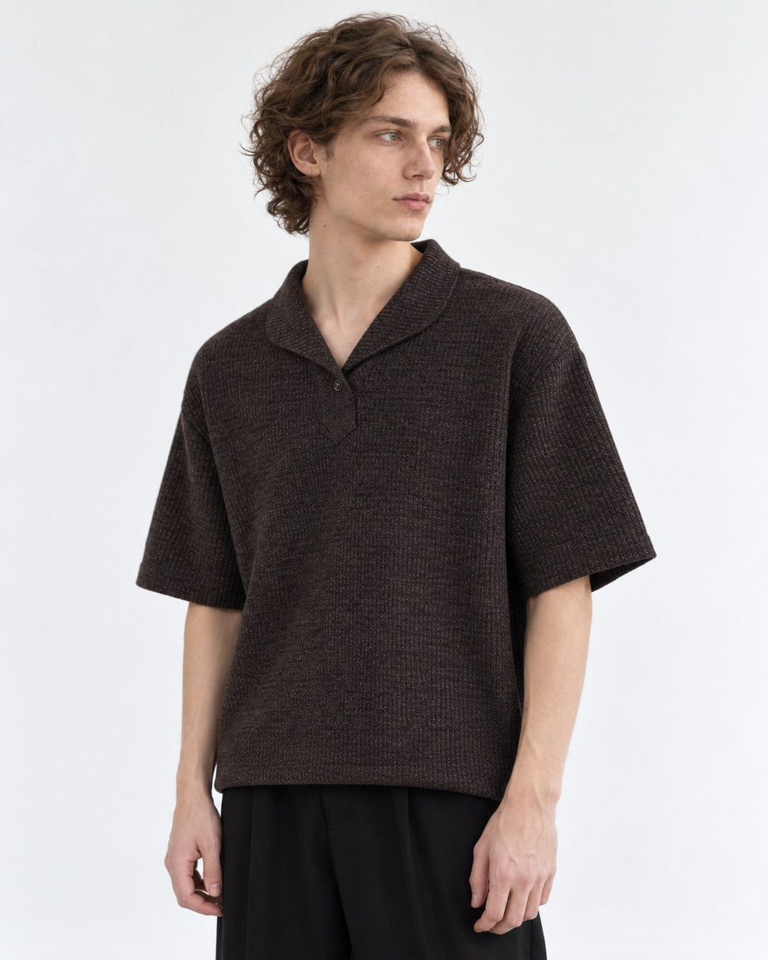 Notch-Collar Knit Polo