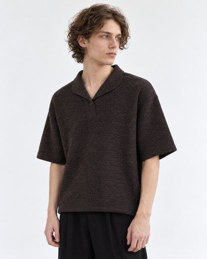 Notch-Collar Knit Polo