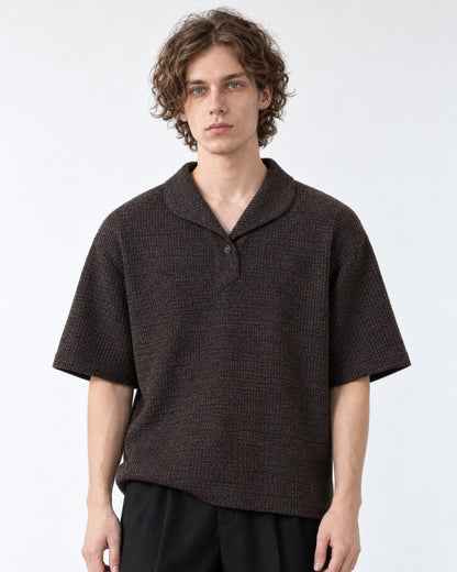 Notch-Collar Knit Polo