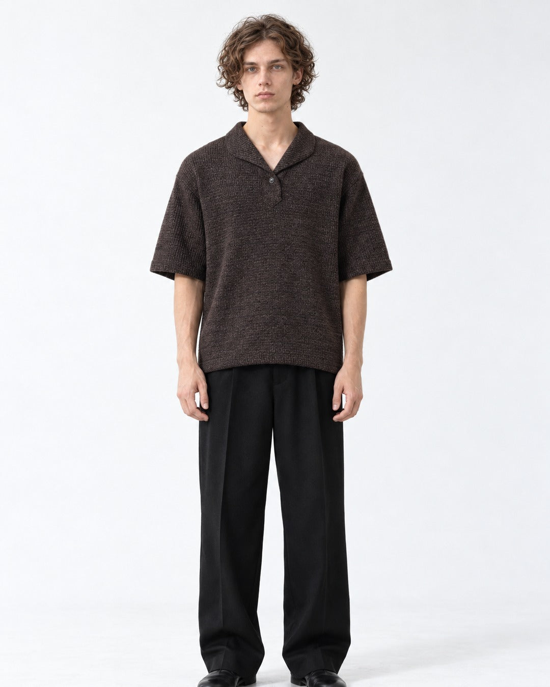 Notch-Collar Knit Polo