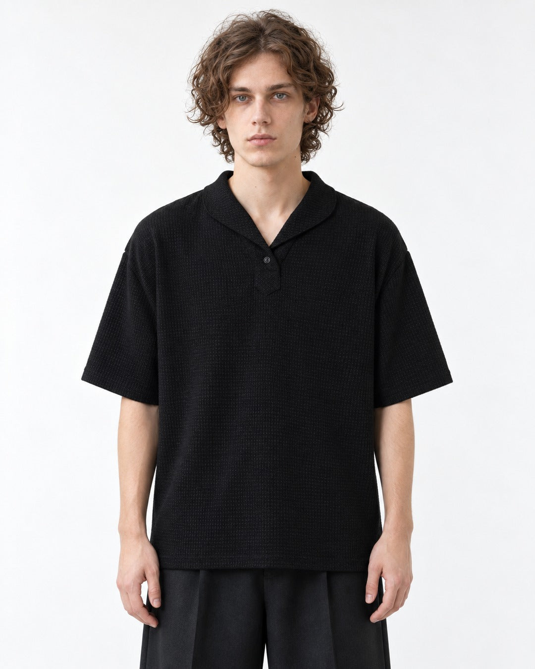 Notch-Collar Knit Polo