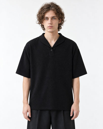 Notch-Collar Knit Polo