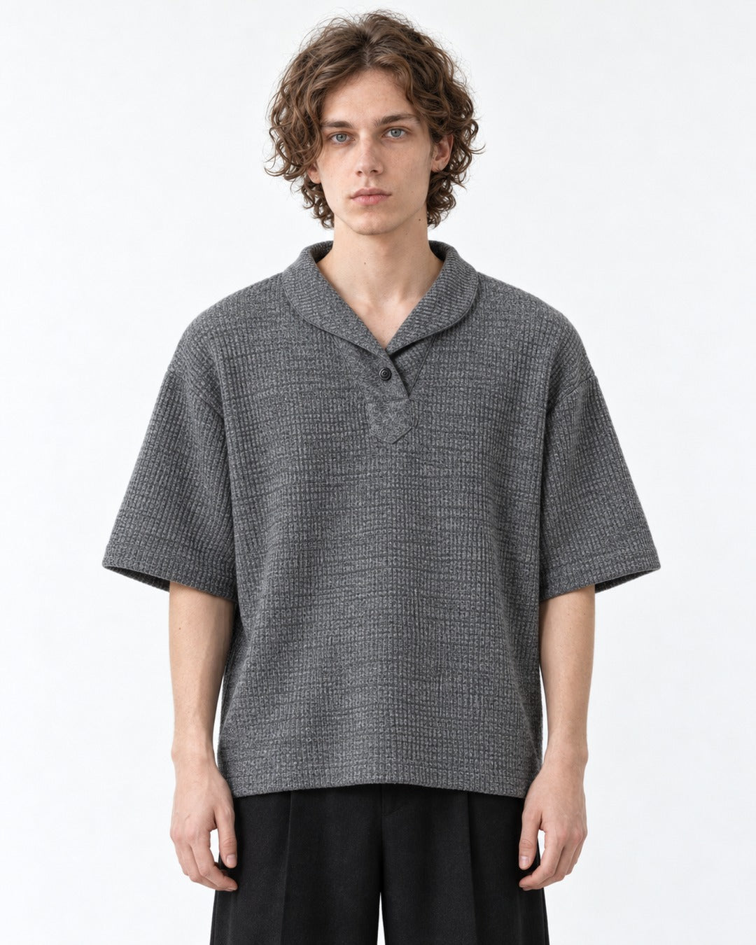 Notch-Collar Knit Polo