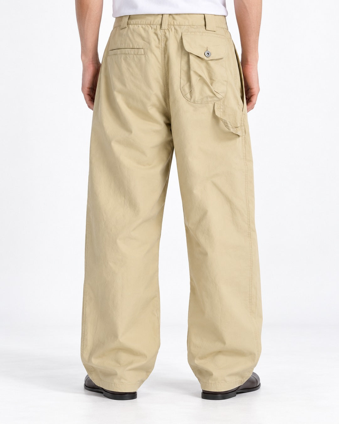 Asymmetric Back-Pocket Wide-Leg Trousers