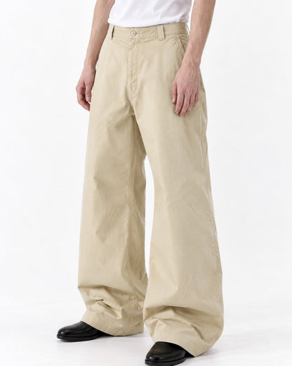 Asymmetric Back-Pocket Wide-Leg Trousers