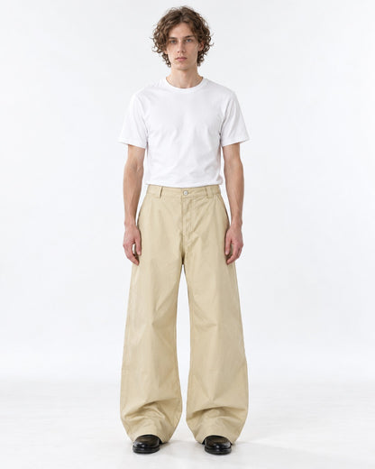 Asymmetric Back-Pocket Wide-Leg Trousers
