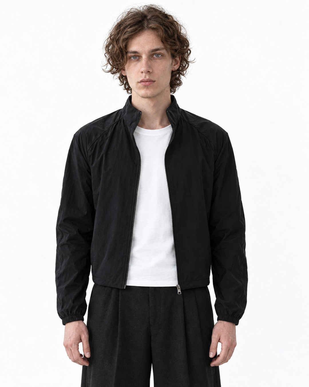Stand-Collar Zip Jacket