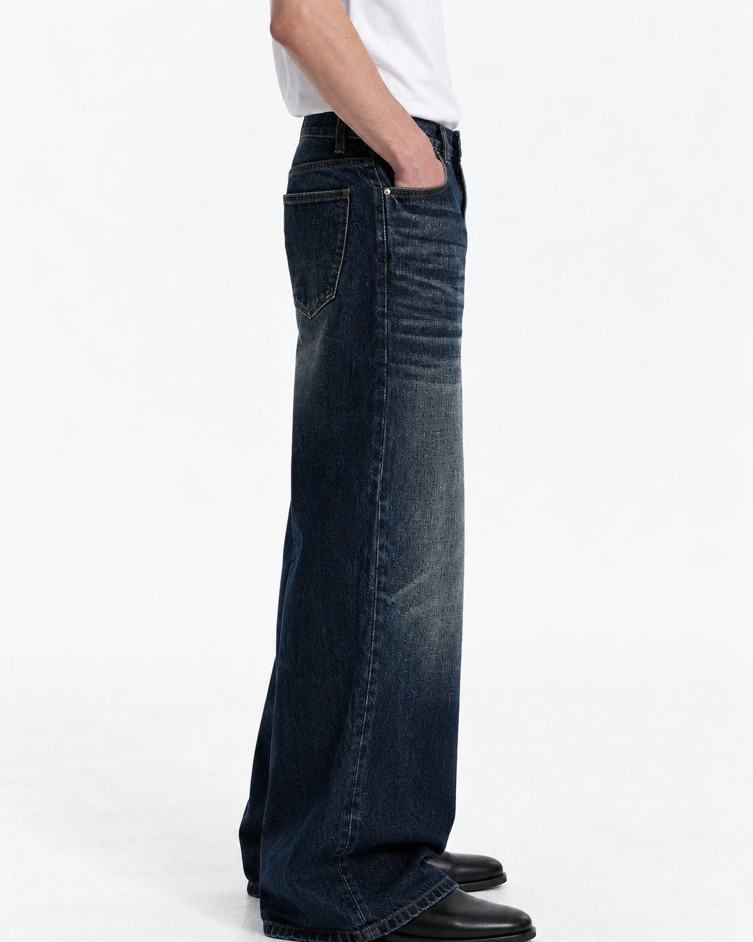 Whisker-Fade Flared Jeans