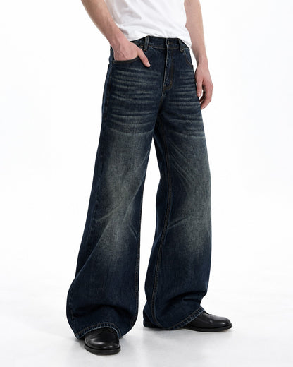 Whisker-Fade Flared Jeans