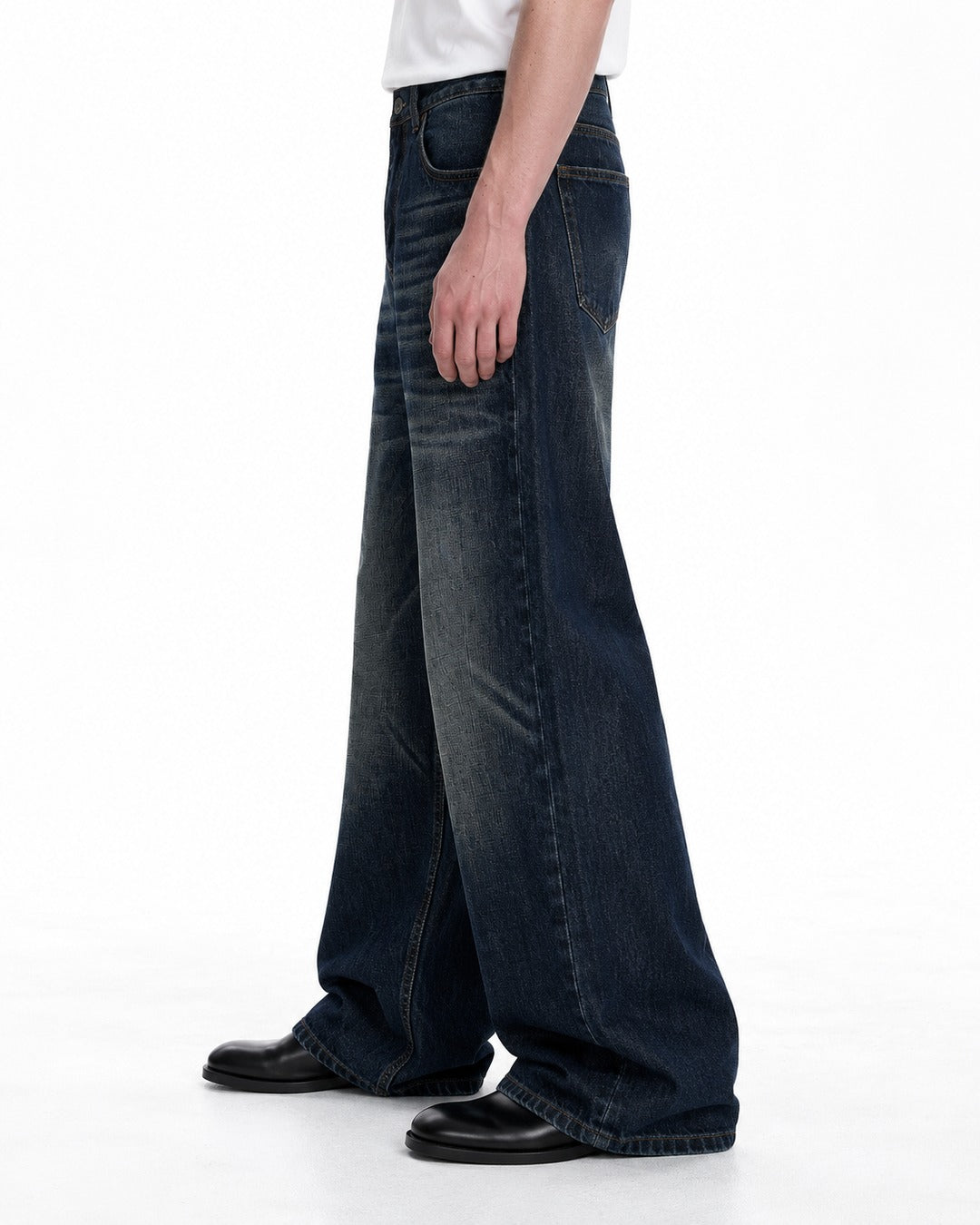 Whisker-Fade Flared Jeans