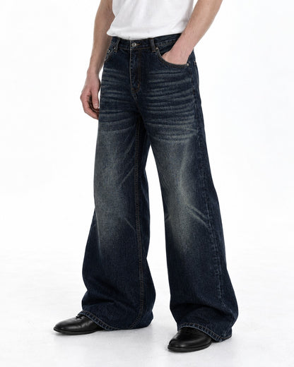 Whisker-Fade Flared Jeans