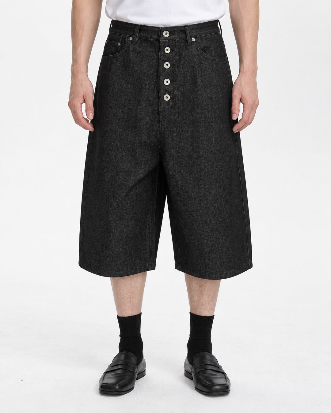 Eyelet-Detail Denim Shorts