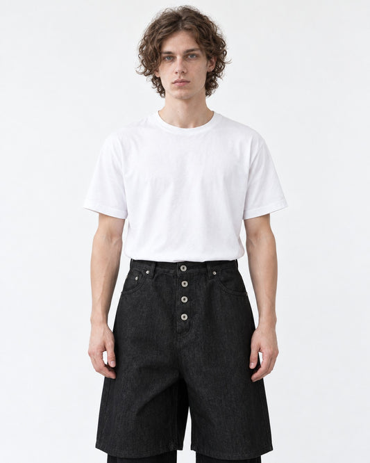 Eyelet-Detail Denim Shorts