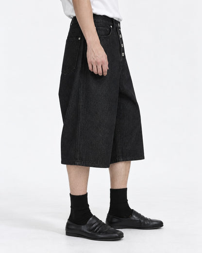 Eyelet-Detail Denim Shorts