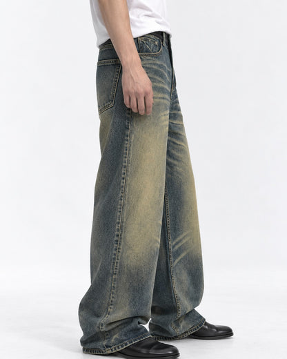 Gradient-Fade Wide-Leg Jeans