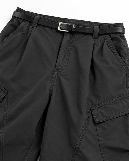 Pleated Cocoon-Leg Cargo Pants