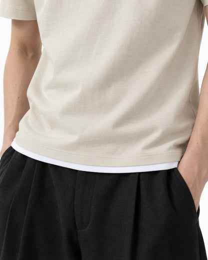 Tee with Contrast Rib Trim