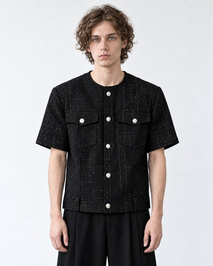 Textured Shirt with Chest Pockets