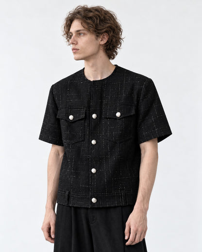 Textured Shirt with Chest Pockets
