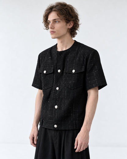 Textured Shirt with Chest Pockets