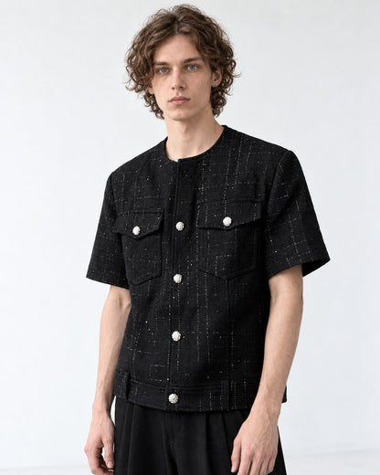 Textured Shirt with Chest Pockets