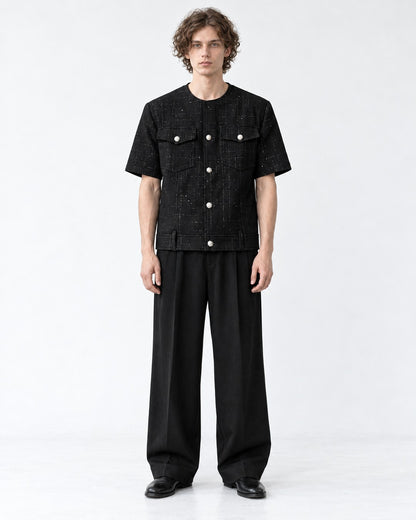 Textured Shirt with Chest Pockets