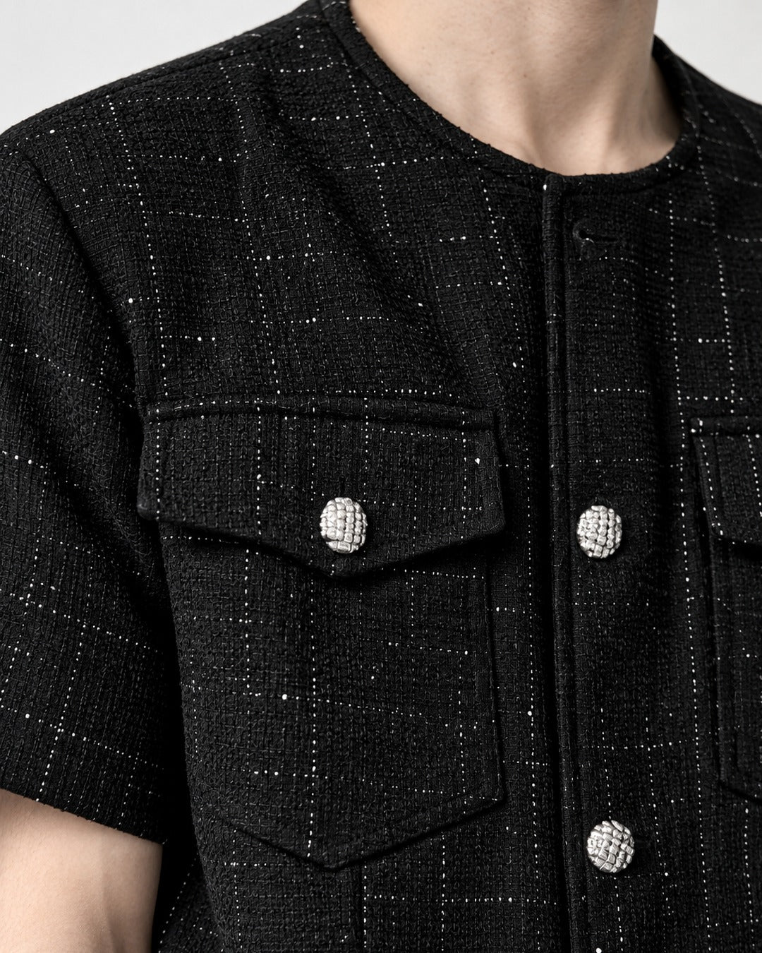 Textured Shirt with Chest Pockets