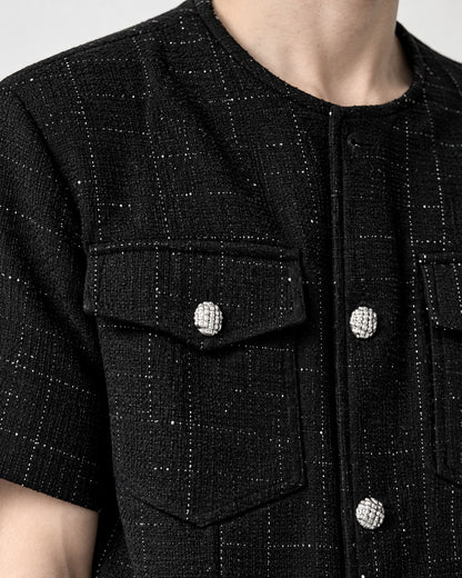 Textured Shirt with Chest Pockets
