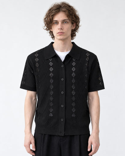 Openwork Diamond-Pattern Shirt