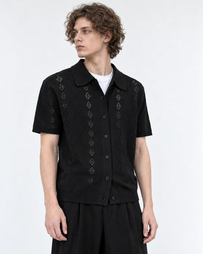 Openwork Diamond-Pattern Shirt