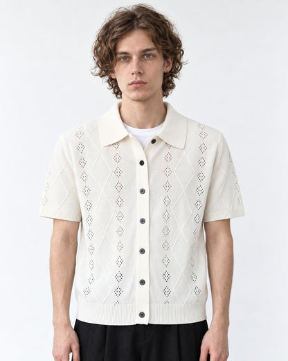 Openwork Diamond-Pattern Shirt