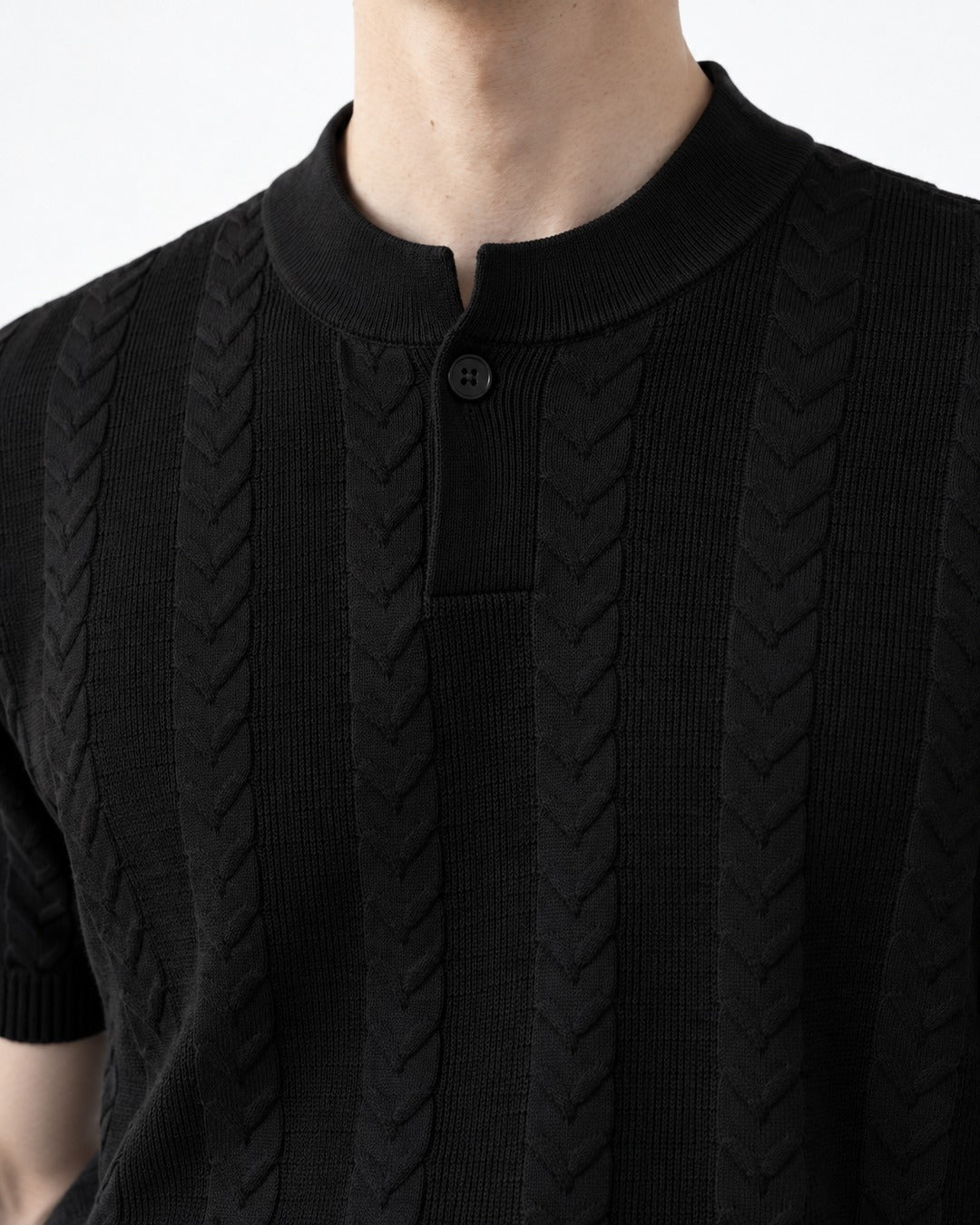 Ribbed Knit Polo
