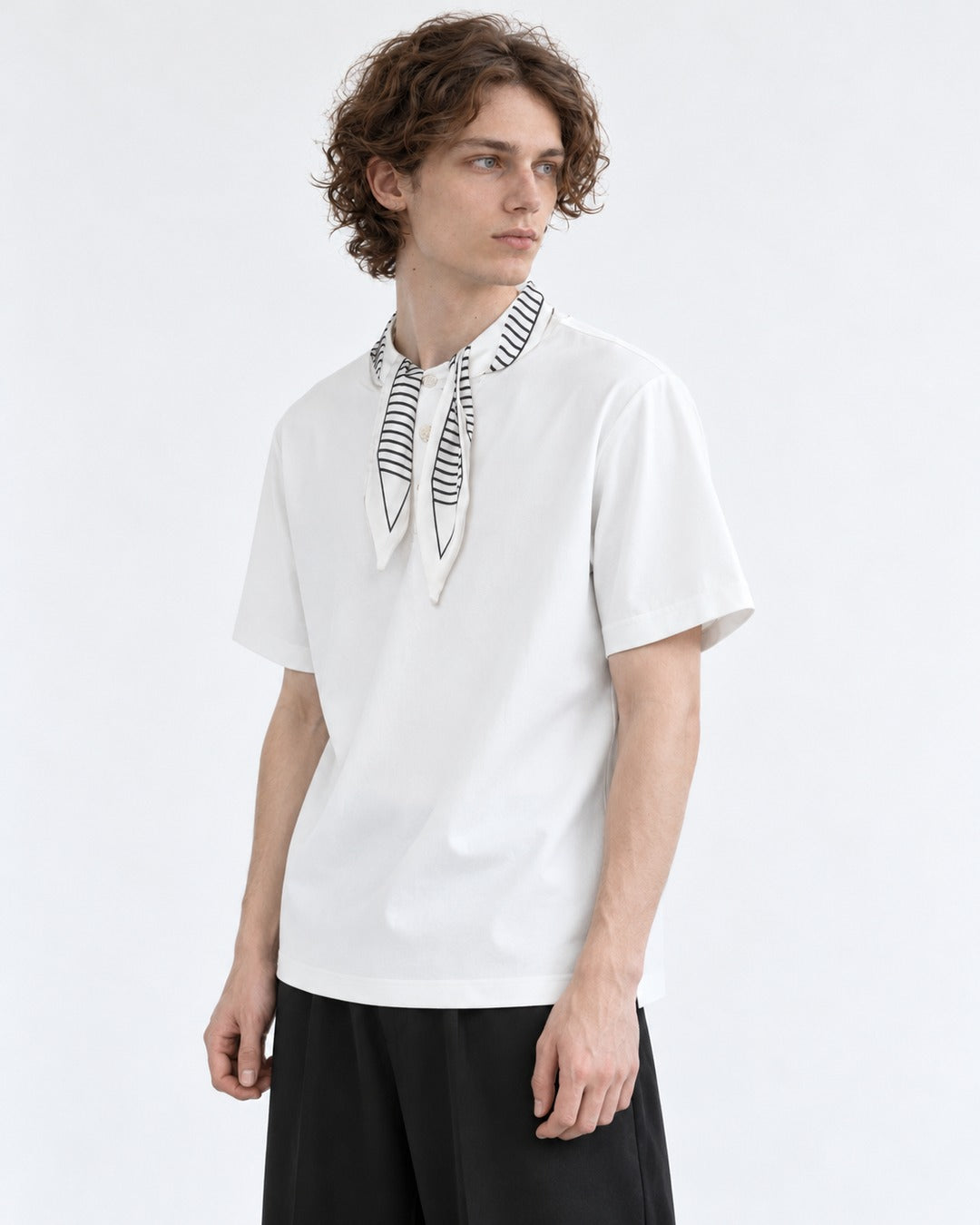Tie-Neck Short Sleeve Tee