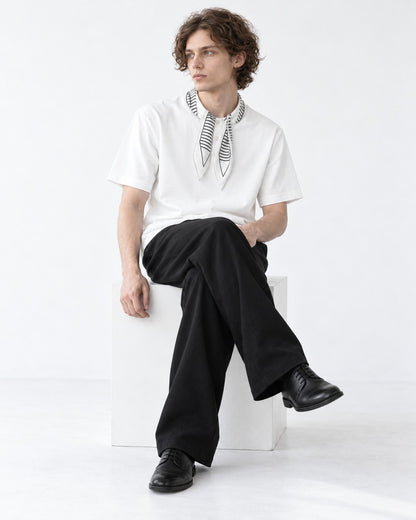 Tie-Neck Short Sleeve Tee