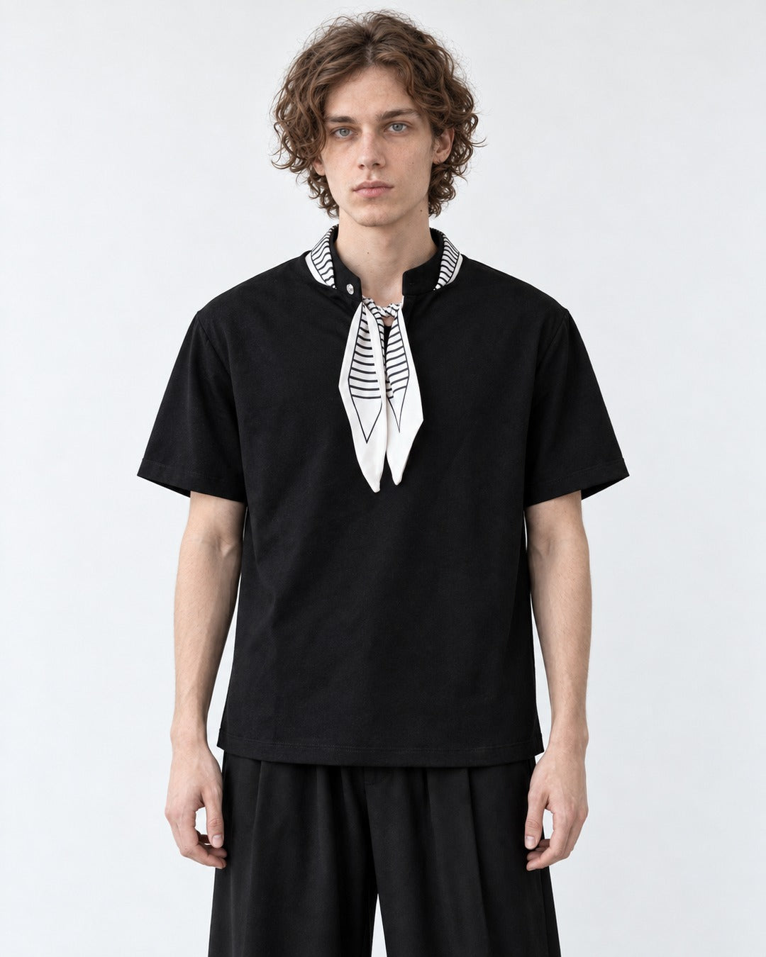 Tie-Neck Short Sleeve Tee