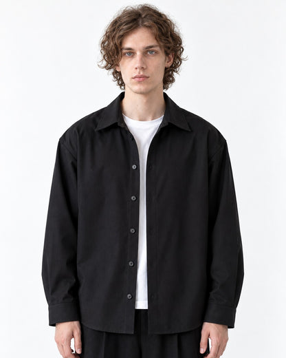 Relaxed Button-Front Overshirt