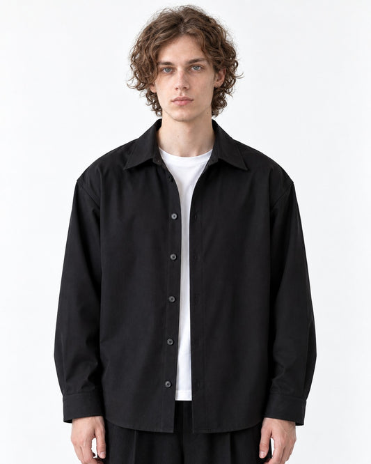 Relaxed Button-Front Overshirt