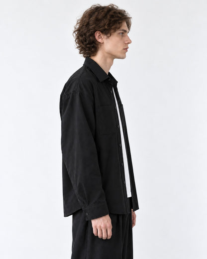 Relaxed Button-Front Overshirt