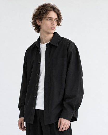 Relaxed Button-Front Overshirt