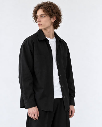 Relaxed Button-Front Overshirt