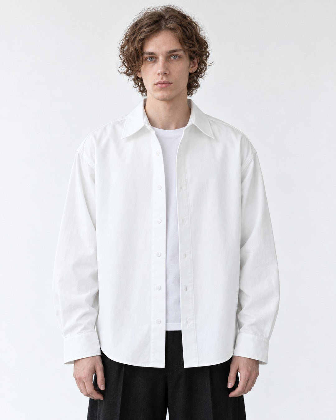 Relaxed Button-Front Overshirt