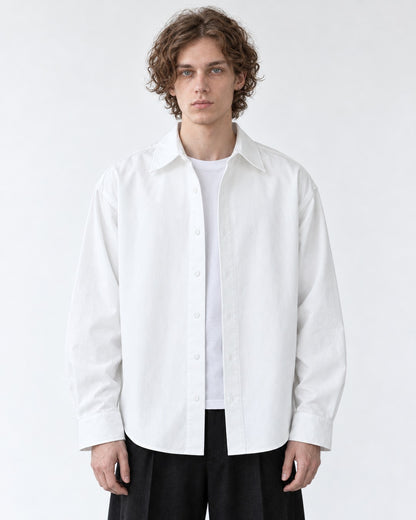 Relaxed Button-Front Overshirt