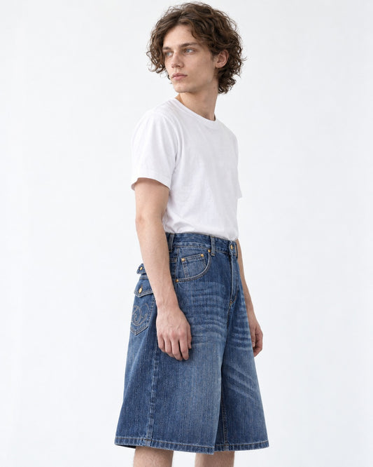Washed Denim Culottes